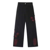 black and red butterfly jeans boogzel clothing
