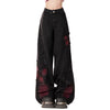 black and red butterfly jeans boogzel clothing