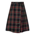 black and red plaid midi skirt boogzel clothing