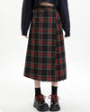 black and red plaid midi skirt boogzel clothing