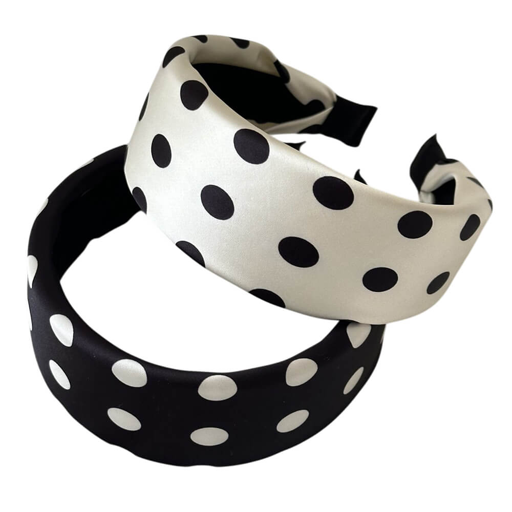 black and white polka dot headband boogzel clothing