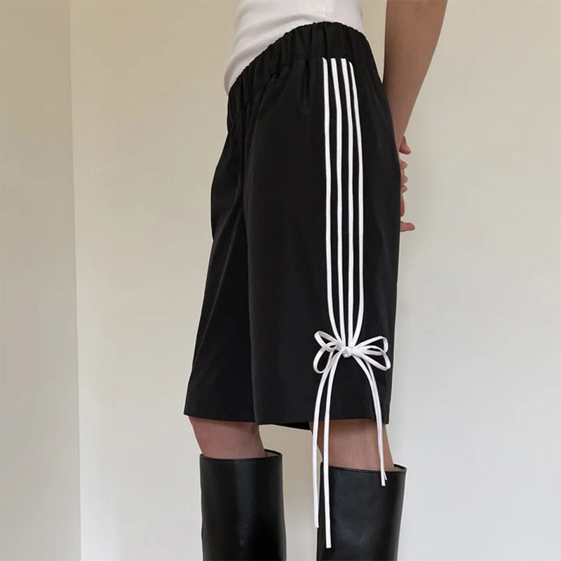 black bows side stripe shorts boogzel clothing