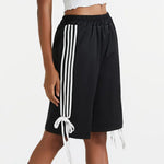 blokette aesthetic bows side stripe shorts boogzel clothing