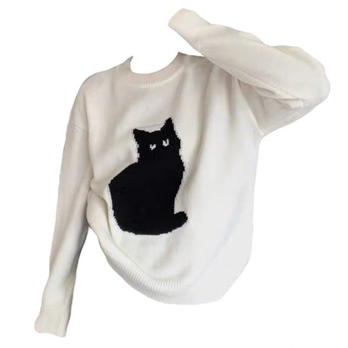 black cat aesthetic sweater boogzel clothing