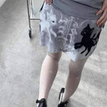 black cat mini skirt boogzel clothing