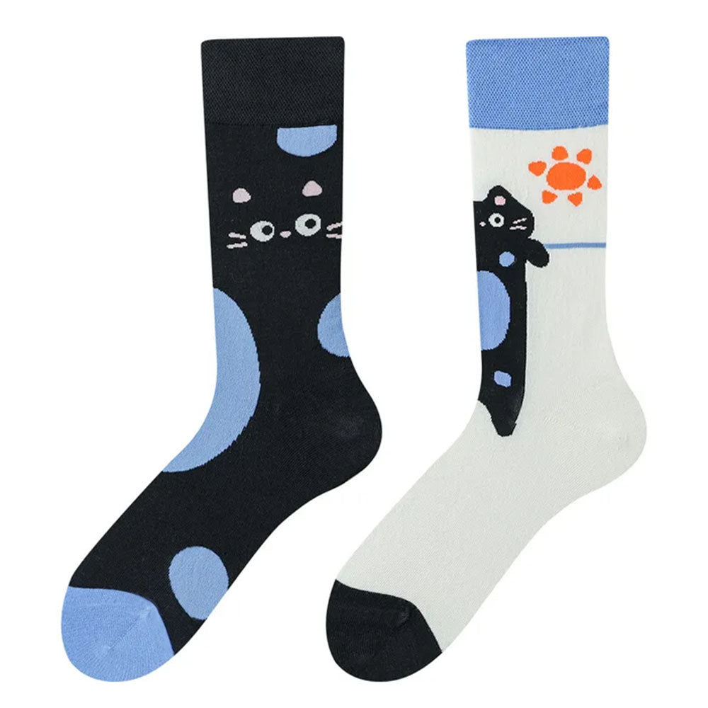 black cat mismatched socks boogzel clothing