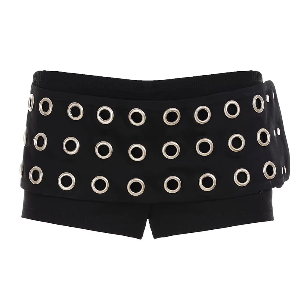 black grommet mini shorts boogzel clothing