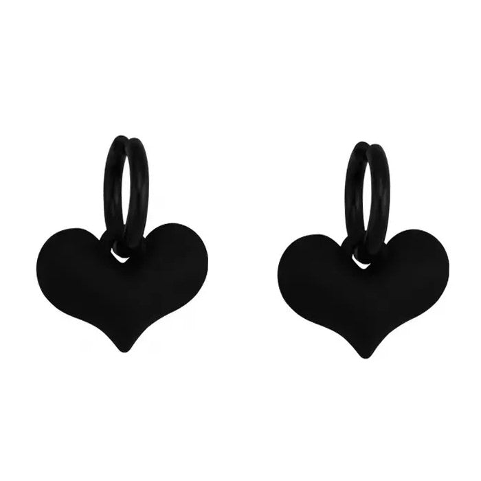 black heart pendant earrings boogzel clothing