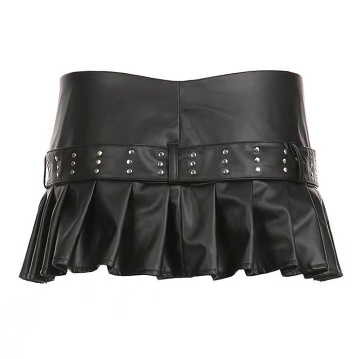 black leather micro skirt boogzel clothing