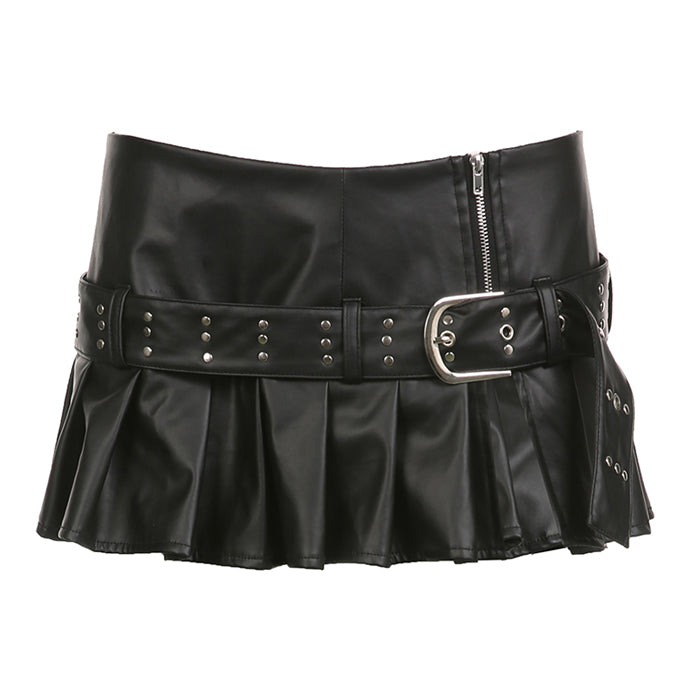 black leather micro skirt boogzel clothing