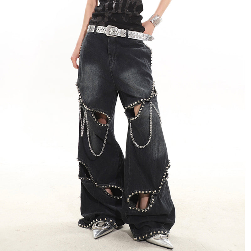 black ripped jeans with chain boogzel clothing