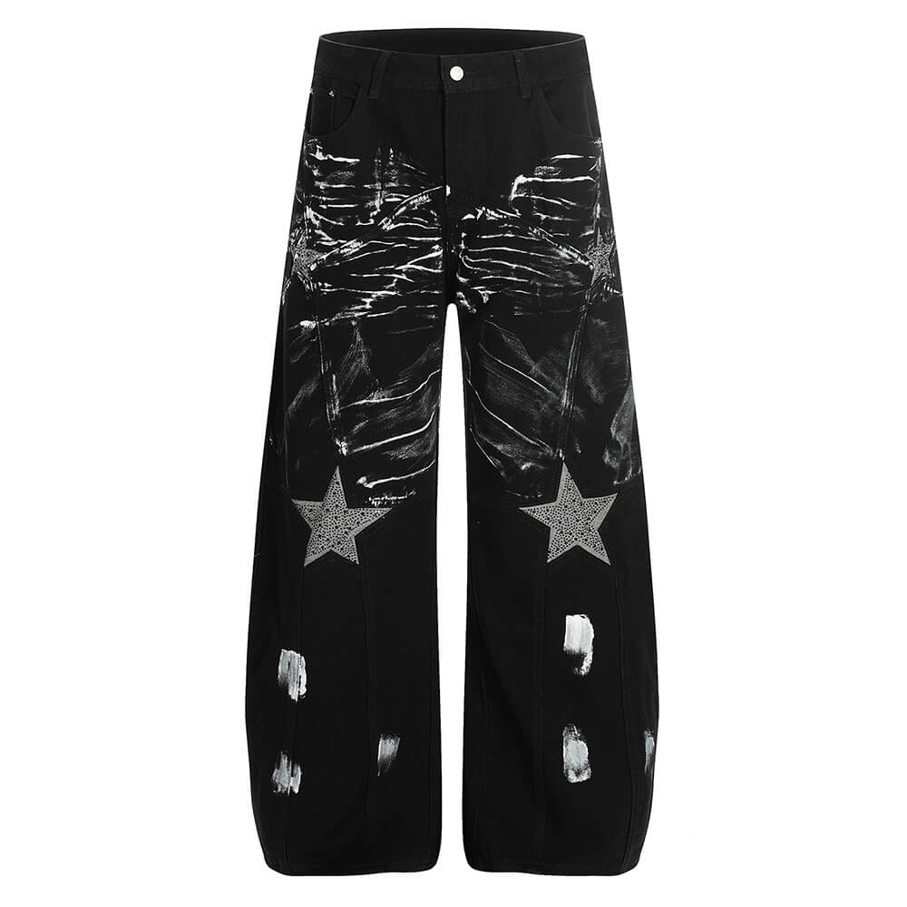 black star wide leg jeans boogzel clothing