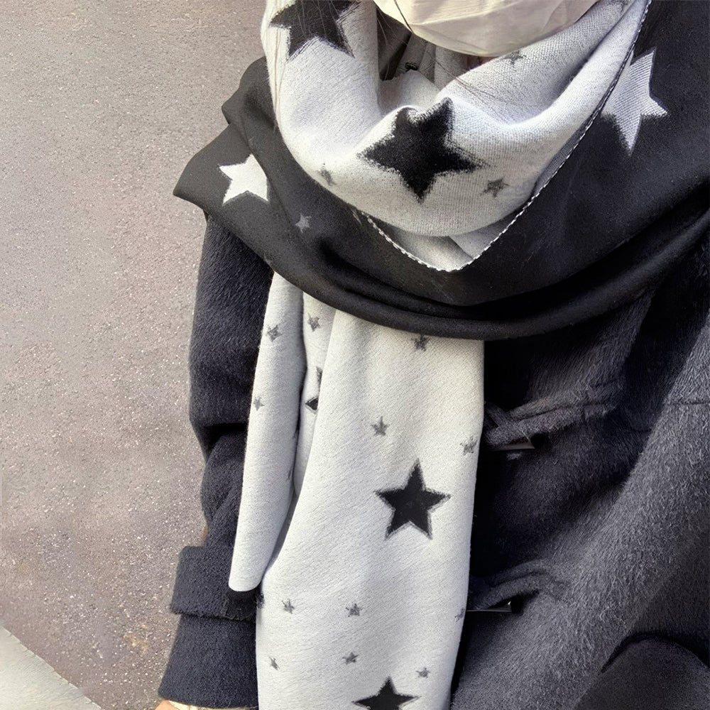 black white star pattern scarf boogzel clothing