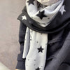 black white star pattern scarf boogzel clothing