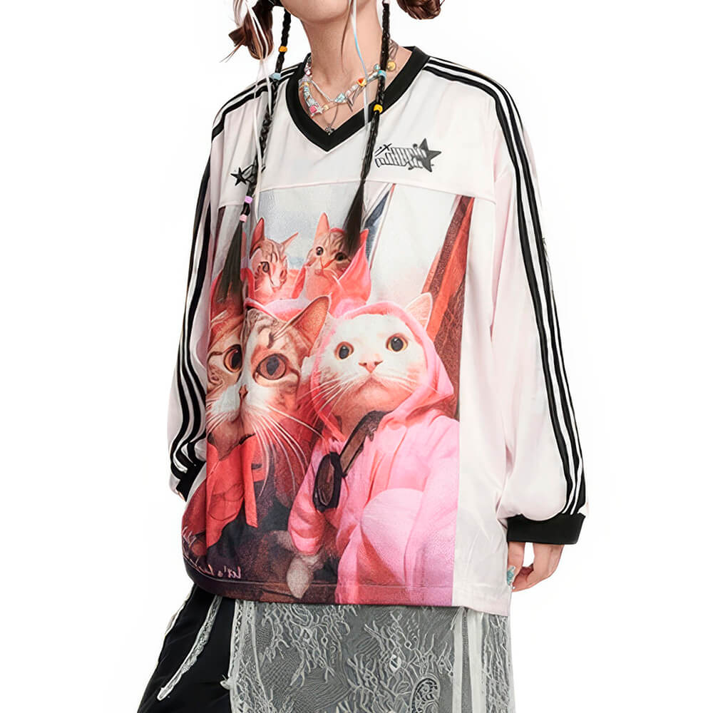 blokette aesthetic cat long sleeve boogzel clothing