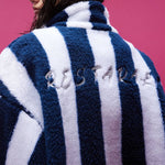 blokette stripe fleece jacket boogzel clothing