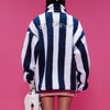 blokette stripe fleece jacket boogzel clothing