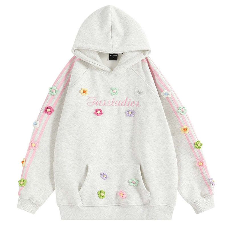 Blokette Aesthetic Floral Embroidery Hoodie