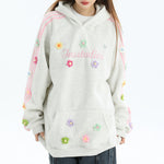 Blokette Aesthetic Floral Embroidery Hoodie