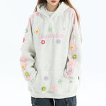 Blokette Aesthetic Floral Embroidery Hoodie