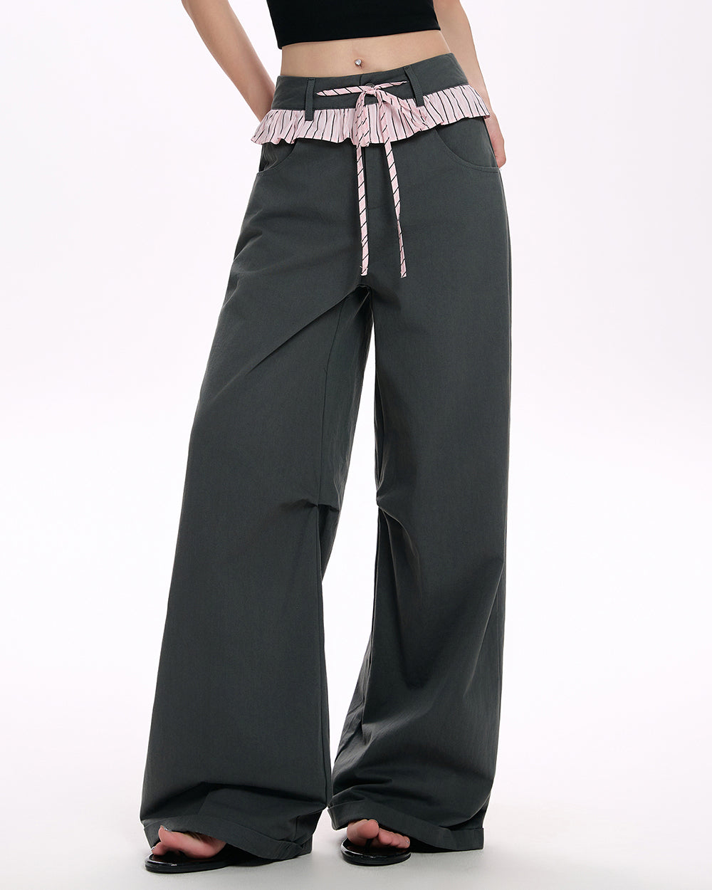 blokette aesthetic wide leg trousers boogzel clothing