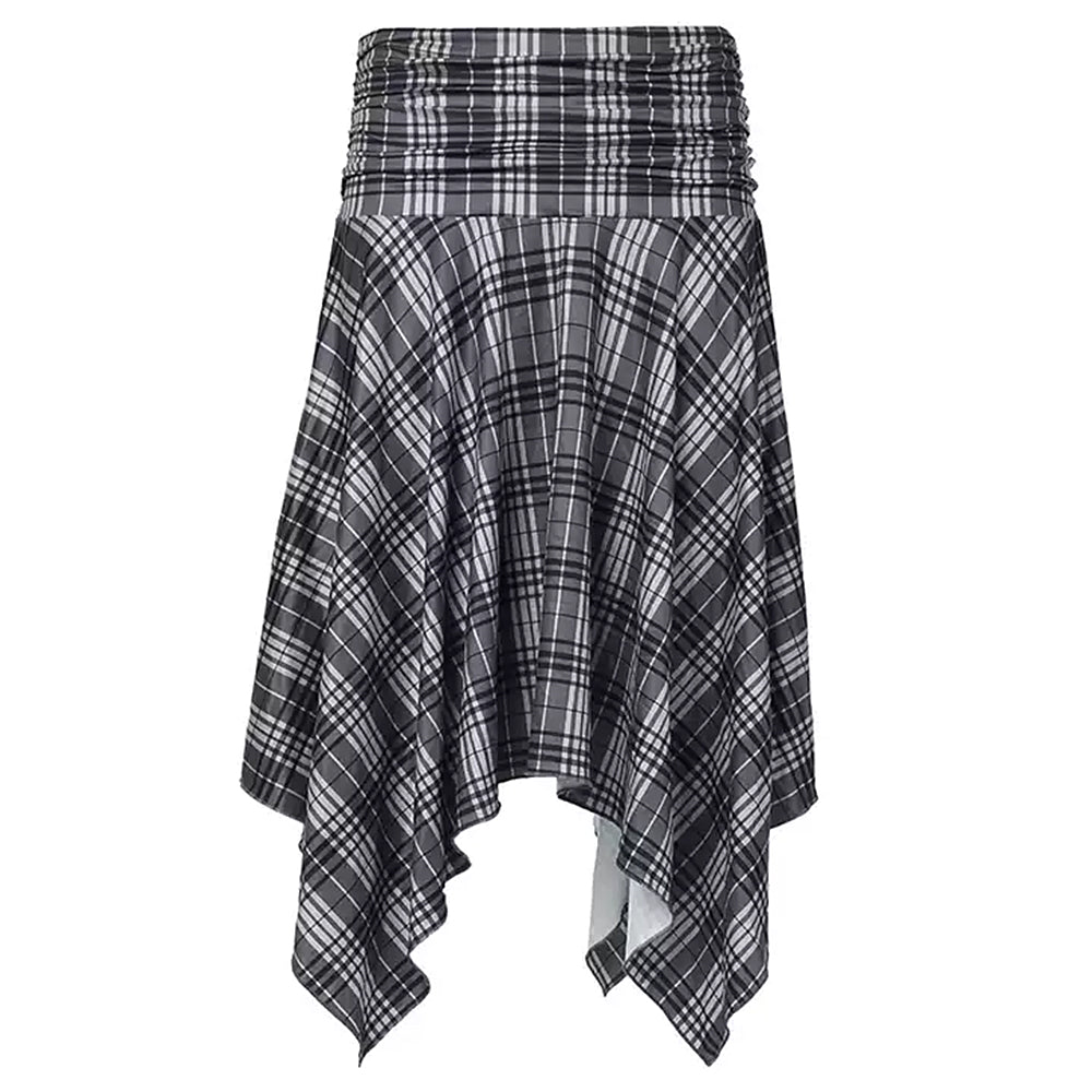 blokette asymmetrical plaid skirt boogzel clothing