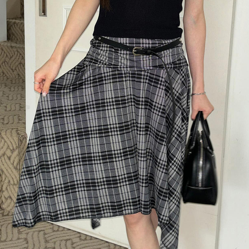 blokette asymmetrical plaid skirt boogzel clothing