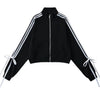 black bows side stripe zip up sweatshirt boogzel clothing