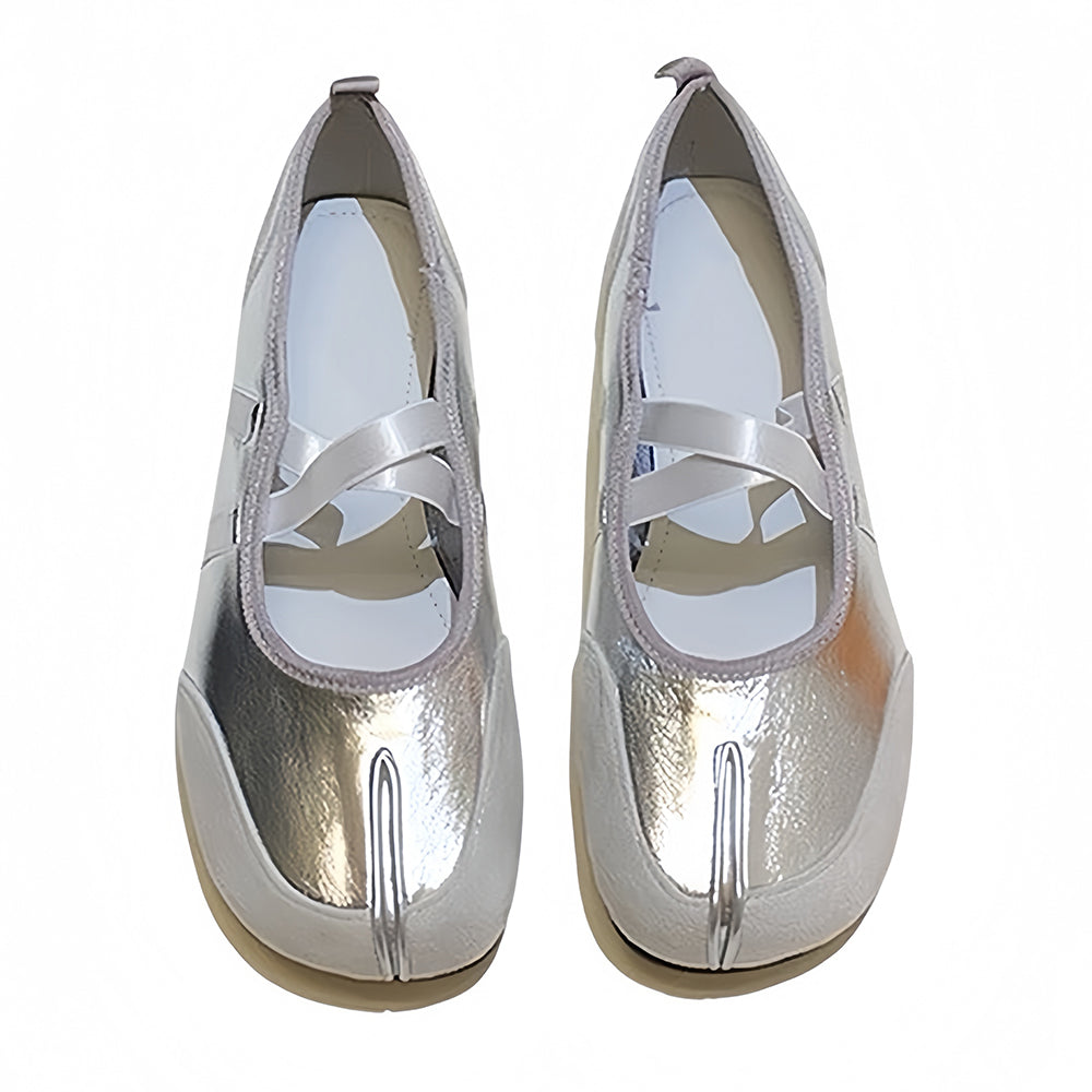 blokette cross strap ballet flats boogzel clothing