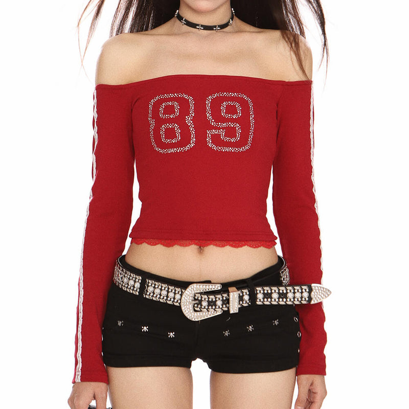 blokette jersey style 89 rhinestone top boogzel clothing