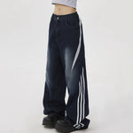 blokette side stripe wide leg jeans boogzel clothing