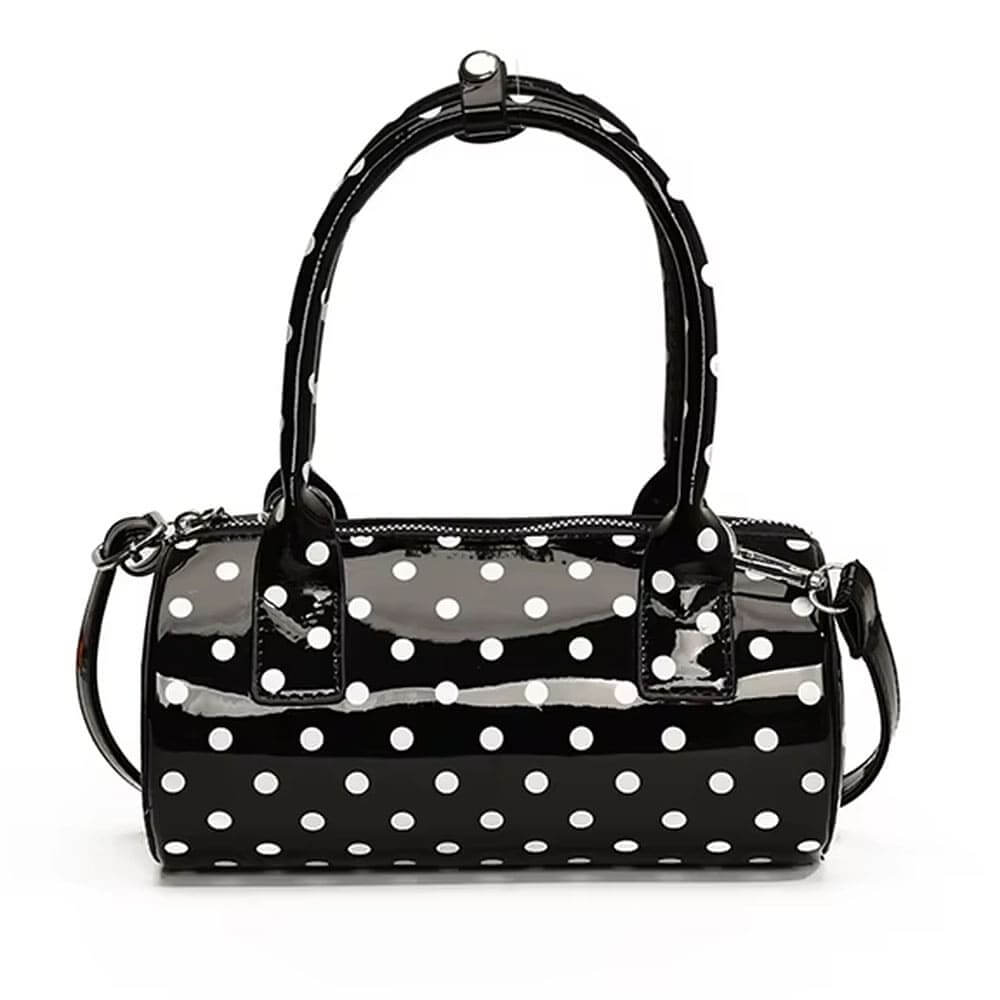 blokette style polka dot barrel bag boogzel clothing