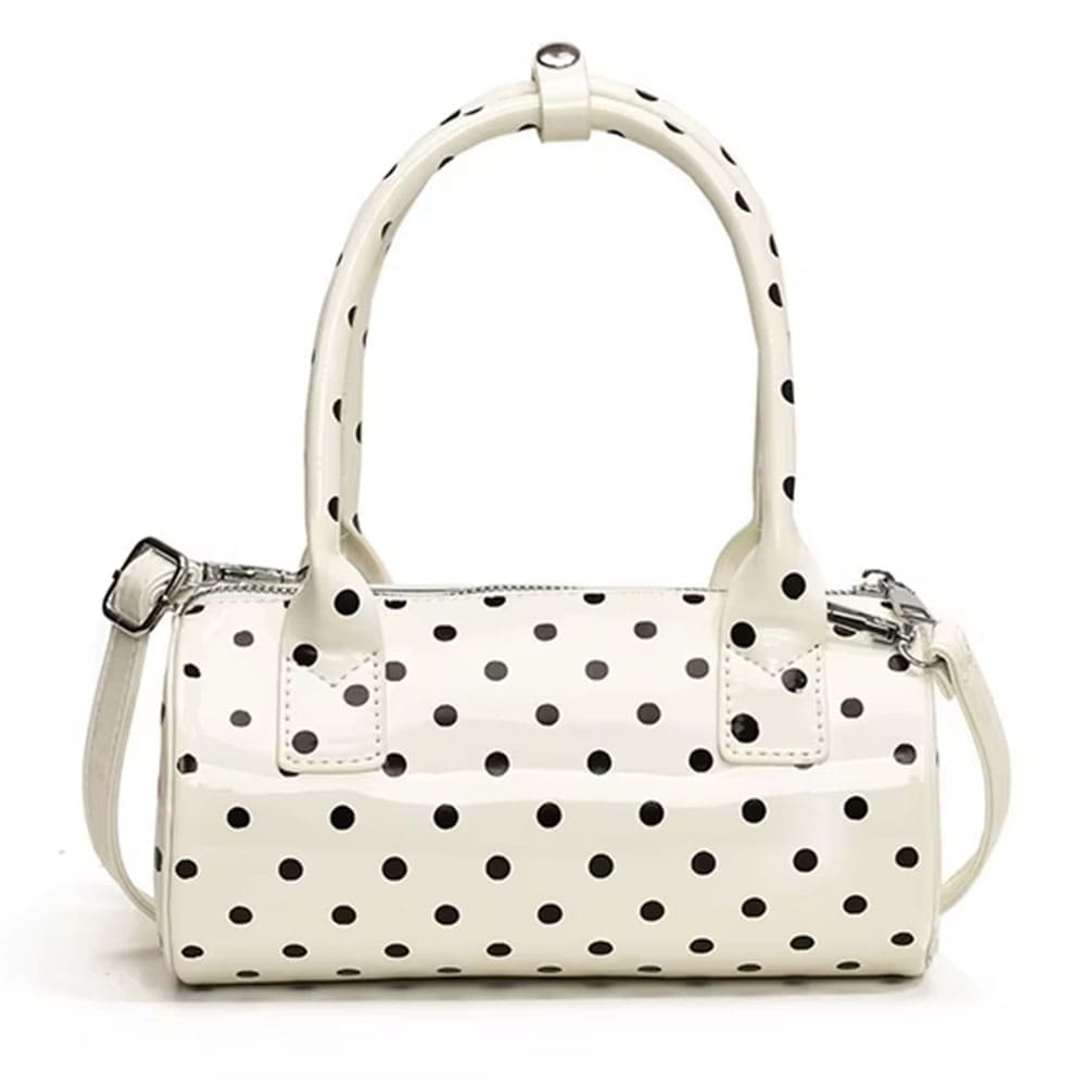 blokette style polka dot barrel bag boogzel clothing
