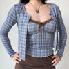 plaid tank top and cardigan set boogzel clothing