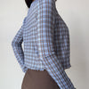 blue and brown plaid cardigan boogzel clothing
