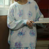 blue floral print knit pullover boogzel clothing