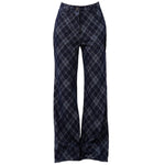 blue plaid wide leg pants boogzel clothing