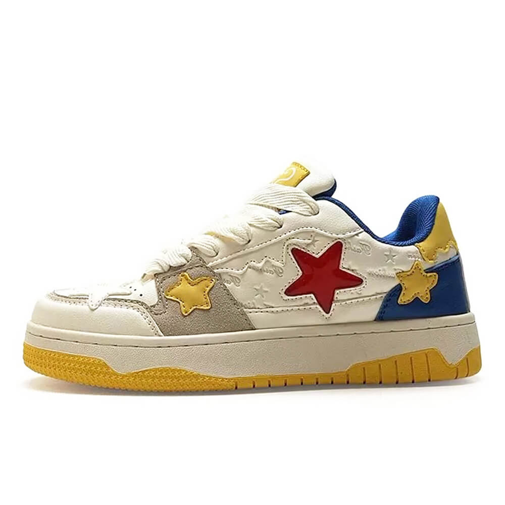 blue yellow aesthetic star sneakers boogzel clothing