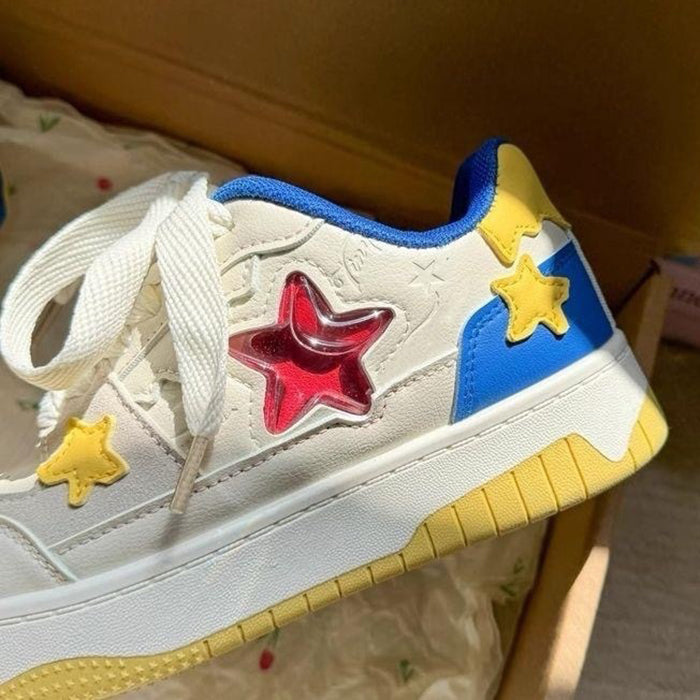 blue yellow aesthetic star sneakers boogzel clothing