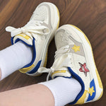 blue yellow aesthetic star sneakers boogzel clothing