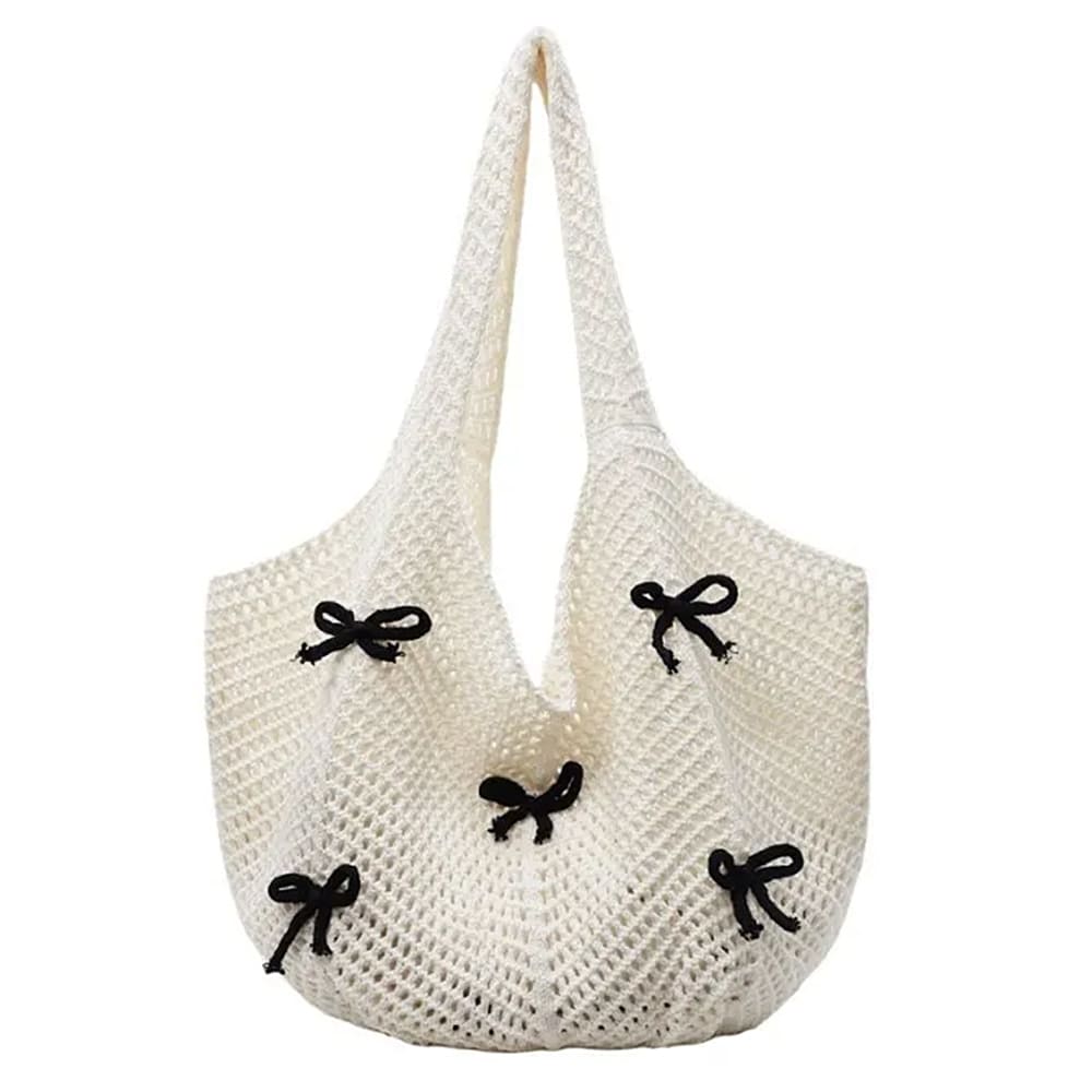 bow crochet tote bag boogzel clothing