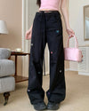 bow embroidery pants - Coquette Aesthetic Bow Pants - boogzel clothing - aesthetic clothing