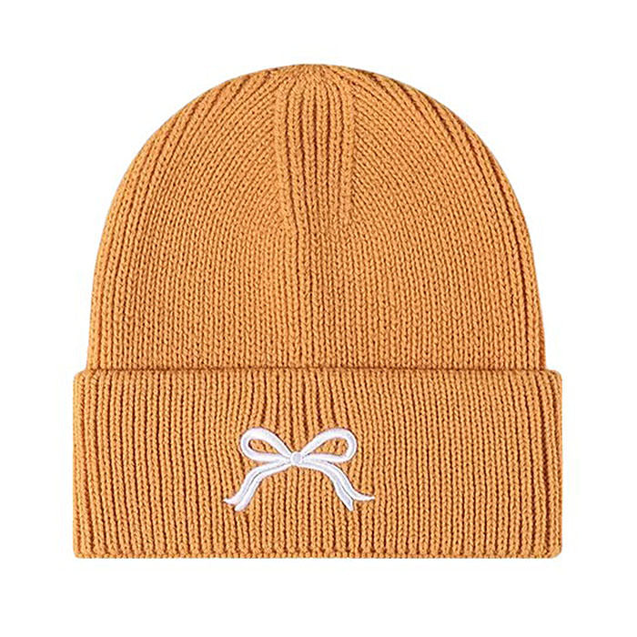 bow embroidery beanie hat boogzel clothing