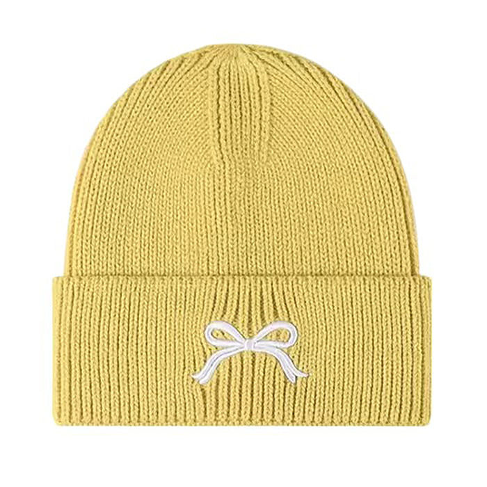 bow embroidery beanie hat boogzel clothing