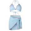 bow embroidery gingham bikini set boogzel clothing