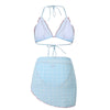 bow embroidery gingham bikini set boogzel clothing