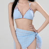 bow embroidery gingham bikini set boogzel clothing