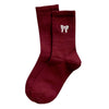 bow embroidery red socks boogzel clothing