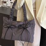 bow grey shoulder bag boogzel clothing