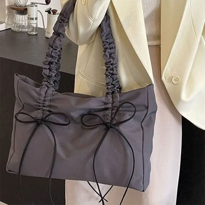 bow grey shoulder bag boogzel clothing